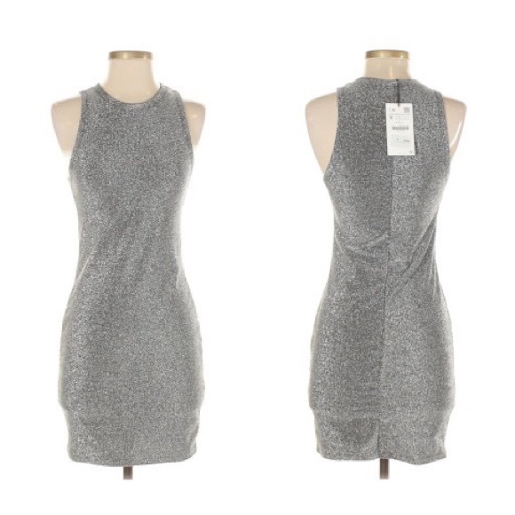 Zara Dresses & Skirts - Zara | Gray Glittery Dress